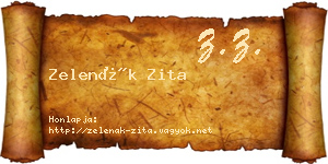 Zelenák Zita névjegykártya