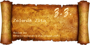Zelenák Zita névjegykártya