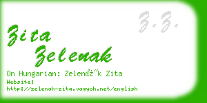 zita zelenak business card